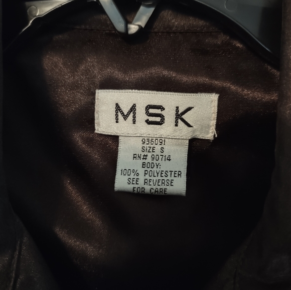 MSK Brown Dressy Top. Size Small. - Picture 3 of 11